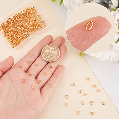 Beebeecraft 1 Box 300Pcs Snap Bail Hook 18K Gold Plated Brass Pinch Clip Clasp Bail 3.5x5.5mm Teardrop Necklace Clasps Pendant Charm for Necklace Jewelry Making - color: Golden#5