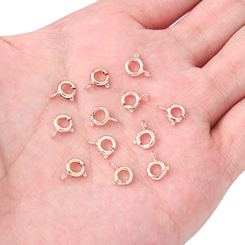BEADIA Rose Gold Plated Spring Clasps Non Tarnish 6mm 20pcs for Jewelry Making Findings - color: Spring Clasps Rose Gold, size: 6mm