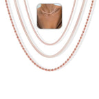 Freekiss Women's Layered Necklace Set - 3 Piece Dainty Gold Jewelry for Everyday Stacking | 14K Gold Plated Snake Chain, Rope Chain, Cuban Chain | Adjustable Length 14-18.5 Inch | Gift Ready - color: Rose Gold, style: 3Snake+Rope+Cuban