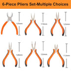 6PCS Jewelry Pliers Set with Acrylic Pallet, Needle Nose Pliers, Wire Cutters, Nylon Jaw Pliers etc. Jewelry Making Kit Tools for DIY Jewelry Repair, Wire Wrapping, Beading and Earring Crafts