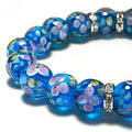 Artsy Crafts 20 Pcs 12mm Lampwork Flower Glass Beads, European Murano Glass Beads, Handmade Loose Crystal Beads for Jewelry Making Charm Bracelet Necklace Earrings Rosary (Sky Blue) - color: Sky Blue