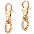 2 Pcs Double Opening Keychain Clip, Heavy Duty Zinc Alloy Swivel Lobster Clasp with Key Ring Spring Snap Hook Purse Clip for Jewelry Lanyard, DIY Crafts Purse Making Camping Travel Accessories (Gold) - color: Gold