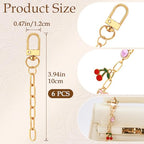 Hzopcw 6pcs Keychain Making Kit, Gold Key Ring Swivel Snap Hook Chains, Alloy Extender Keychain Bag Charm Kits for DIY Crafts Jewelry Making Handbag Purses- A Style - color: Gold-6pcs-A Style