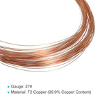 PATIKIL 66 Feet Solid Bare Copper Wire, 27 Gauge 99.9% Pure Copper Wire 0.4mm Soft Beading Wire Metal Plant Stem Ties for Jewelry Craft (20m) - size: 0.4mmx20m