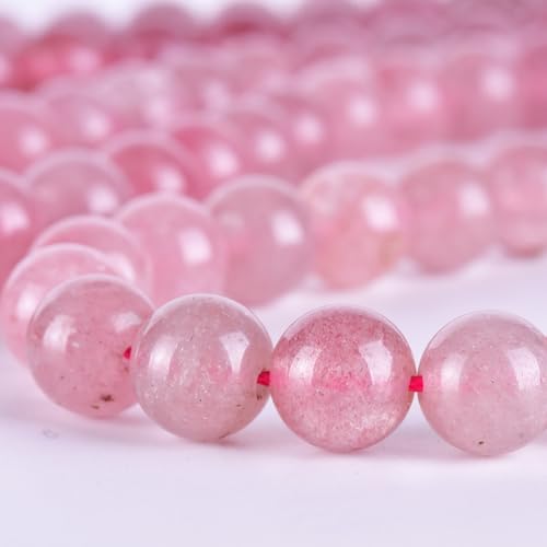 6mm Precious Natural Strawberry Quartz Gemstone Beads for Jewelry Making Round Loose Stone Beads 15"/Strand (Strawberry Quartz,6mm) - color: AAA Strawberry Quartz, size: 6mm