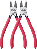 Wire Cutters 2 PACK, 6 inch Wire Cutter Set, HOUSERAN Side Cutters Flush Cut Pliers, Spring Loaded Cutting Pliers with Non-slip Red Handle, Wire Cutters Heavy Duty for Jewelry Making, Crafts, Zip Tie - color: 2 Pack