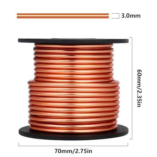 Aluminum Craft Wire, 32.8 Feet 3.0 mm/ 8 Gauge Copper Bendable Soft Metal Aluminum Wire Roll Bulk for DIY Crafts Sculpting Jewelry Making - color: Copper, size: 8 Gauge
