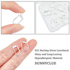 SUNNYCLUE 1 Box 24Pcs 4 Styles Leverback Earring Findings Leverback French Ear Hooks Wire Earring Findings for Jewelry Making DIY Craft Making, Silver - color: 1 Box 30pcs 925 Sterling Silver Plated Leverback