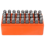 HARFINGTON 36pcs Metal Stamping Kit 5/16" (8mm) Steel Uppercase Letter and Number Punch Set (A-Z / 0-8 / "&" Symbol) Punch Press Tool with Case for Imprinting Metal Plastic Wood Leather - size: 5/16"