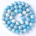 32pcs 12mm Larimar Beads Natural Gemstone Round Loose Beads for Jewelry Making Energy Crystal Healing Power - color: Blue Larimar Stone, size: 12mm