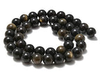 AD Beads Natural Gemstone Smooth Round Loose Beads 15“ 6mm 8mm 10mm (6mm, Gold Obsidian) - color: Gold Obsidian, size: 6mm