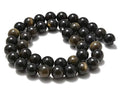 AD Beads Natural Gemstone Smooth Round Loose Beads 15“ 6mm 8mm 10mm (6mm, Gold Obsidian) - color: Gold Obsidian, size: 6mm