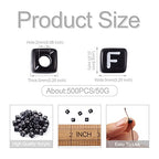 FASHEWELRY 500Pcs Acrylic Cube Letter Beads 5x5x5mm Black Square Letter F Alphabet Beads for DIY Bracelet Necklace Jewelry Making - color: Letter F