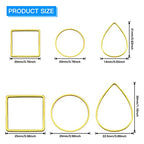 120Pcs Earring Hoops for DIY Jewelry Making - Hypoallergenic Earring Findings with Round, Square, Teardrop, Circle Shapes - Open Bezel Pendant Frame - color: Gold