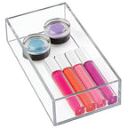 iDesign Clarity Plastic Drawer Organizer for Vanity, Countertop, Bathroom, Kitchen and Cabinet Storage, 8" x 4" x 2", Clear - color: Clear
