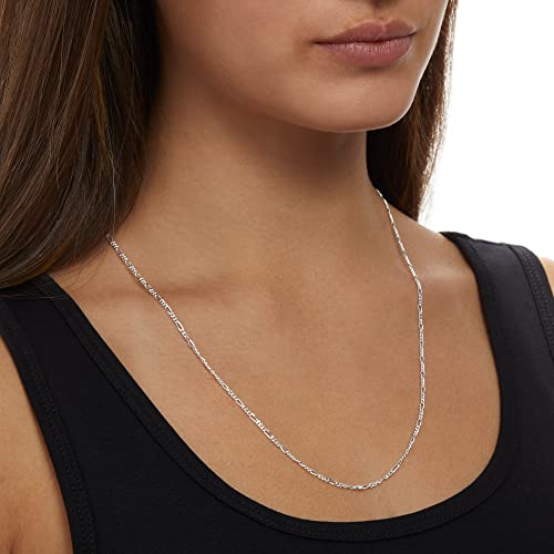 Amazon Essentials 14k Gold or Sterling Silver Plated Figaro Chain Necklace - color: Silver, size: 20", style: 2 mm