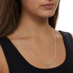 Amazon Essentials 14k Gold or Sterling Silver Plated Figaro Chain Necklace - color: Silver, size: 20", style: 2 mm