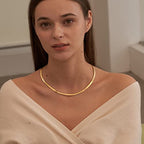 CHESKY Gold Necklace for Women-14K Plated/S925 sterling silver Snake Chain Necklace Dainty Simple Chunky Herringbone Necklace Gold Choker Necklaces Jewelry for Women Mothers Day Gifts for Mom - color: gold, style: 5mm 14 inch snake