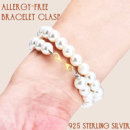 OHINGLT Double Lobster Claw Clasps 925 Sterling Silver Necklace Extender, Double End Design Necklace Clasps and Closures, Bracelet Connector Suitable for Jewelry Making - color: 2PCS 14K Gold Plated 925 Sterling Silver