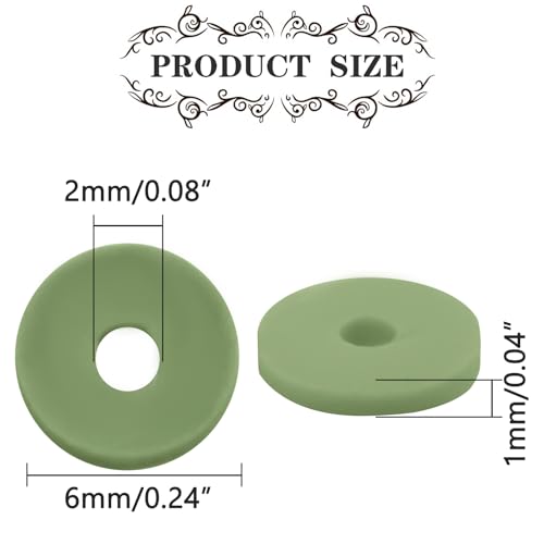 Polymer Clay Beads, 6mm Heishi Bead for Jewelry Bracelets Necklace Making 1000PCS - color: Military green