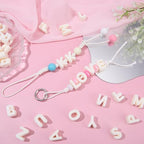 52Pcs A to Z Large Letter Beads White Alphabet Shaped Beads with Large Hole Acrylic Opaque 26 Capital Letters Chunky Initial Alphabet Loose Spacer for Jewelry Making Keychains Phone Chains - style: Style 5