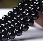 ABCGEMS Russian Blackest-Black Jet Stone Beads AKA Lignite Coal (Slightly Harder Than Amber- Formed from Fossilized Wood Over Million of Years) Healing Energy Smooth Round 10mm - color: Blackest-Black Jet Stone (From Russia)