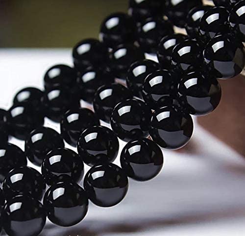 ABCGEMS Russian Blackest-Black Jet Stone Beads AKA Lignite Coal (Slightly Harder Than Amber- Formed from Fossilized Wood Over Million of Years) Healing Energy Smooth Round 10mm - color: Blackest-Black Jet Stone (From Russia)