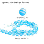 uxcell Matte Crystal Glass Beads 10mm Synthetic Frosted Shining Semi-Precious Round Loose Beads Synthetic Moonstone for Jewelry Making DIY Bracelet, Light Blue - color: Light Blue, size: 10mm