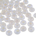 TUMBEELLUWA Natural Gemstone Beads for Jewelry Making, Rondelle Large Hole Loose Beads Pack of 15,Opalite(8x14 mm) - color: White