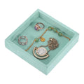 uxcell Stackable Jewelry Storage Tray, Empty Tray Drawer Organizer, Small Display Box for Earrings, Necklaces, Rings and Bracelets, Teal - color: Teal