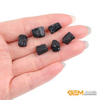 GEM-Inside 8x12mm Natural Black Tourmaline Quartz Gemstone Faceted Freeform Tube Column Chakra Beads for Jewelry Making Full 15" Strand Power Energy Healing - color: Black Tourmaline