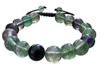 GAF TREASURES Grade A ++ Gemstone Round Bead Adjustable Bracelet 10mm, Genuine Crystal Bead Bracelet, Gift for Men & Women - color: Rainbow Fluorite