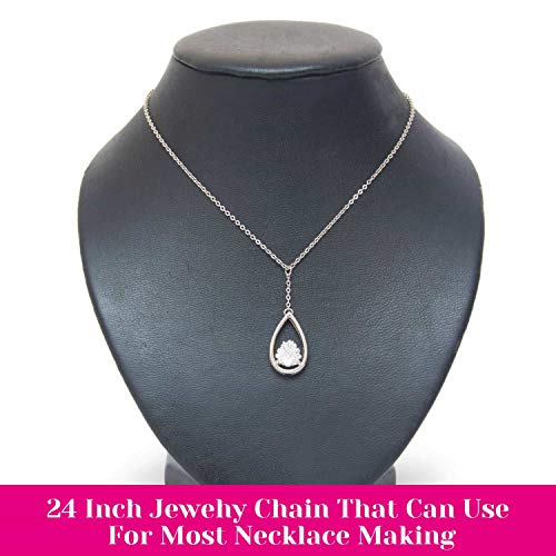 Necklace Chain Bulk for Jewelry Making, Cridoz 36 Pack Jewelry Chain Silver Plated Necklace Chains for Jewelry Making, 1.2 mm (24 Inches) - size: 24 Inches