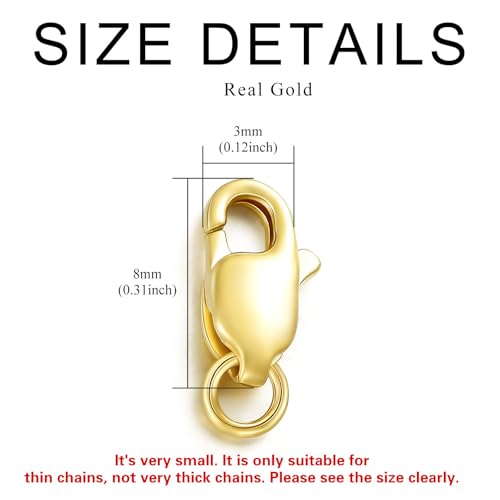 10K Yellow Gold 1"/2"/3" Necklace Extender Chain with Double Clasps, 10K Gold Necklace Extender Bracelet Anklet Extension Chain, Bracelet Extender 10K Gold - size: 1inch, style: Style 9