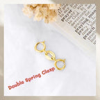 14K Yellow Gold Jewelry Clasp Necklace Extender, Double Lobster Clasp Bracelet Extension Connector for DIY Necklace Bracelet Anklet Jewelry Making, 14K Gold Double Spring Clasp (Style 2) - style: Style 2