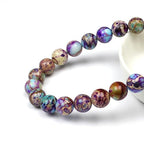 MJDCB 8mm Purple Blue Imperial Jasper Gemstone Beads Round Loose Stone Bead for Jewelry Making Bracelets Necklaces - color: Purple Blue Imperial Jasper, size: 8mm