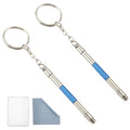 Glasses Repair Kit with Precision 5 in 1 Mini Screwdrivers Set Keychain for Eyeglasses, Sunglasses, Jewelry, Watch, Electronics, Toy, Eye glass Repairing Kit, Hex, Phillips, Flat Head (2pcs Blue) - color: 2pcs Blue