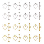 SUPERFINDINGS About 200 Sets Heart Toggle Jewelry Clasps 2 Colors Necklace Toggle Clasp Alloy T-Bar Closure Connector Set for Necklace Bracelet Jewelry Making DIY Craft
