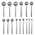 1/8 Shank Diamond Grinding Burr Drill Bit Ball Shape Diamond Rotary Bit,15pcs 36# Course Burrs Set Mounted Points Bit Universal Fitment Rotary Tool for Stone Carving, DIY,Polishing, Engraving