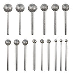 1/8 Shank Diamond Grinding Burr Drill Bit Ball Shape Diamond Rotary Bit,15pcs 36# Course Burrs Set Mounted Points Bit Universal Fitment Rotary Tool for Stone Carving, DIY,Polishing, Engraving