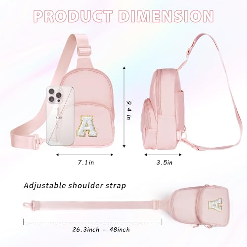 YOOLIFE Sling Bag, Birthday Gift for Girls, Gifts for Teen Girls, Girl Friend Bridesmaid Birthday Gift for Teens Daughter Sister Teen Girl Gifts Trendy Stuff Belt Bag (Pink O) - color: Pink, style: O