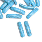 BEADIA Curved Dark Blue Turquoise Stone Beads 36x10mm 4pcs for DIY Bracelet Jewelry Making - color: Dark Blue Turquoise