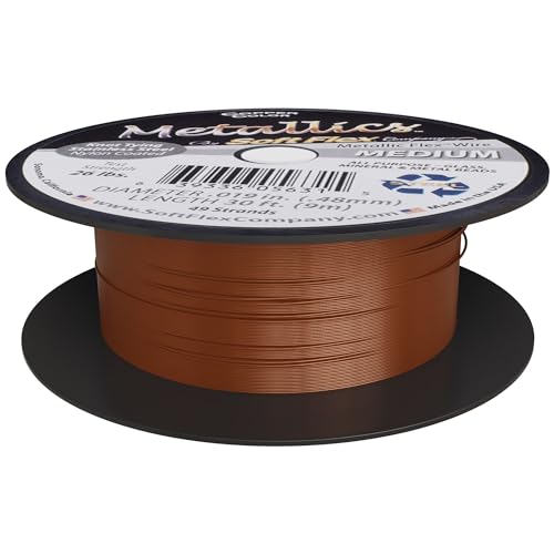 Soft Flex 49 Strand Beading Wire - Medium 0.19 Diameter - 30 Feet Nylon Design Wire - style: Copper