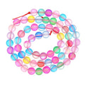 uxcell Matte Crystal Glass Beads 6mm Synthetic Frosted Shining Semi-Precious Round Loose Beads Synthetic Moonstone for Jewelry Making DIY Bracelet, Mixed Color - size: 6mm
