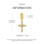 Mother Heart Charms for Bracelets Love Mom Flowers Charm Jewellery for Women - style: Golden Cross Love