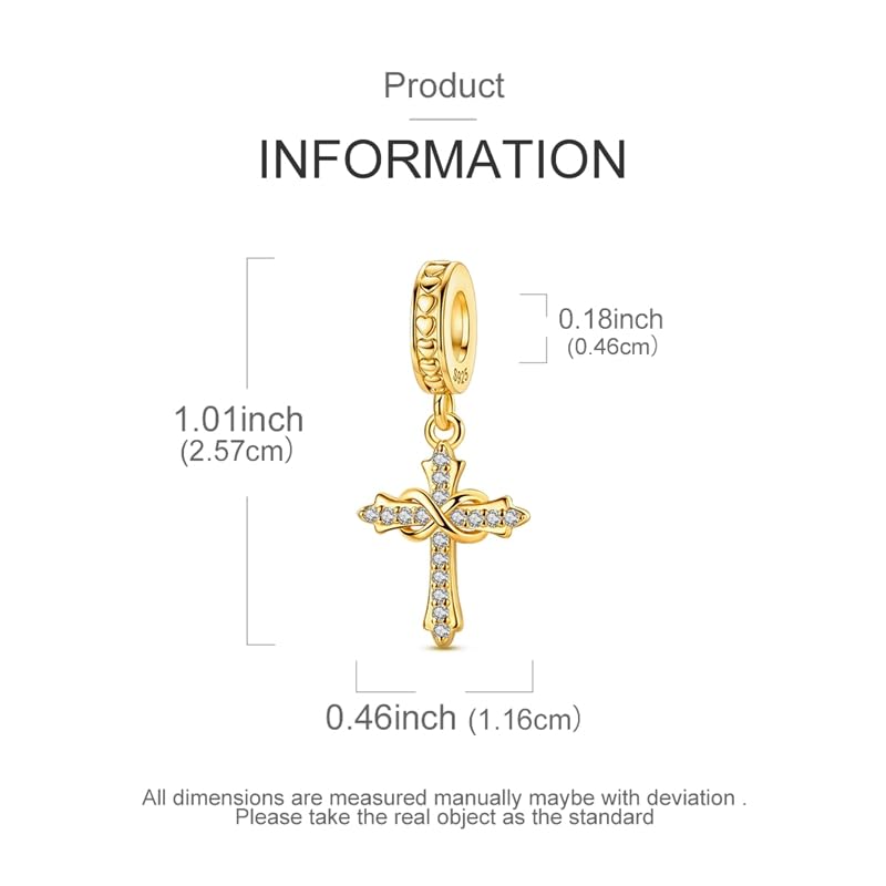 Mother Heart Charms for Bracelets Love Mom Flowers Charm Jewellery for Women - style: Golden Cross Love