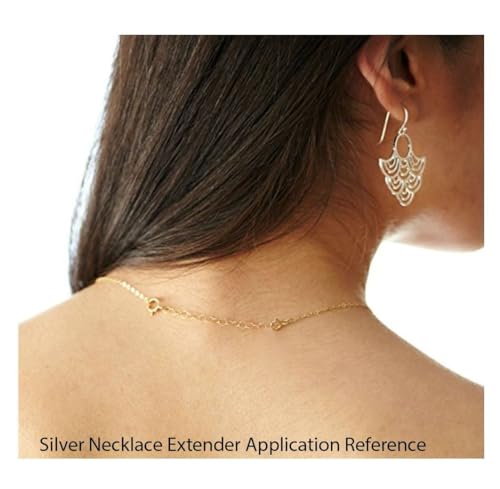 1pc Adabele Authentic 925 Sterling Silver Round Link Cable Chain Extender Clasp Strong Removable Adjustable 4 inch Extension for Necklace Bracelet Anklet Jewelry Making SS105-4 - color: Sterling silver, size: 4 inch