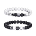 RANKEEF Tiger Eye Bracelet For Men 8MM Natural Stone Stretch Adjustable Black Crystal Beaded Bracelet for Men Women Gifts - color: 2,white,black bracelet