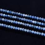 Adabele 15 Inch Natural Blue Kyanite Healing Gemstone 3mm (0.12 Inch) Tiny Small Faceted Round Loose Beads Stone Spacer (120-130pcs) for Craft Jewelry Making GK3-21 - color: Kyanite, size: 3mm (0.12") - 15 inch/1 strand