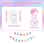 300Pcs Round Loose Letter Beads Q 4X7mm Individual Alphabet Beads for Friendship Bracelets Making - color: Round - Q
